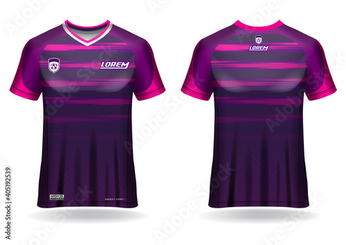 Jersey mockup. t-shirt sport design template, uniform front and back view.