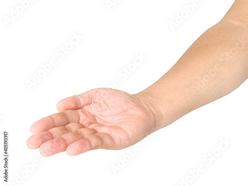 man hand isolated on white background
