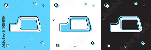 Set Car mirror icon isolated on blue and white, black background. Vector.