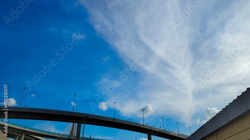 bridge and cloud over the river