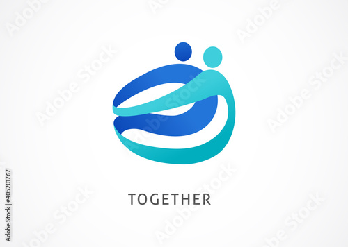 Abstract People symbol, togetherness and community concept design, creative hub, social connection icon, template and logo set
