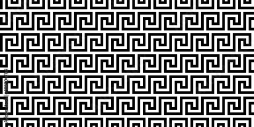 Obraz na płótnie greek seamless pattern. old ancient ornament with key element. Abstract black and white geometric line. Vector background for the fabric cloth, fashion, ceramic floor, ornament textile, texture w salonie