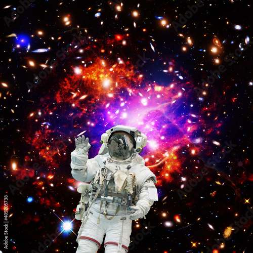 Astronaut and light. Science theme. The elements of this image furnished by NASA.