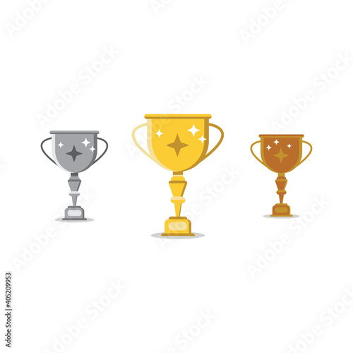 gold cup isolated on white background