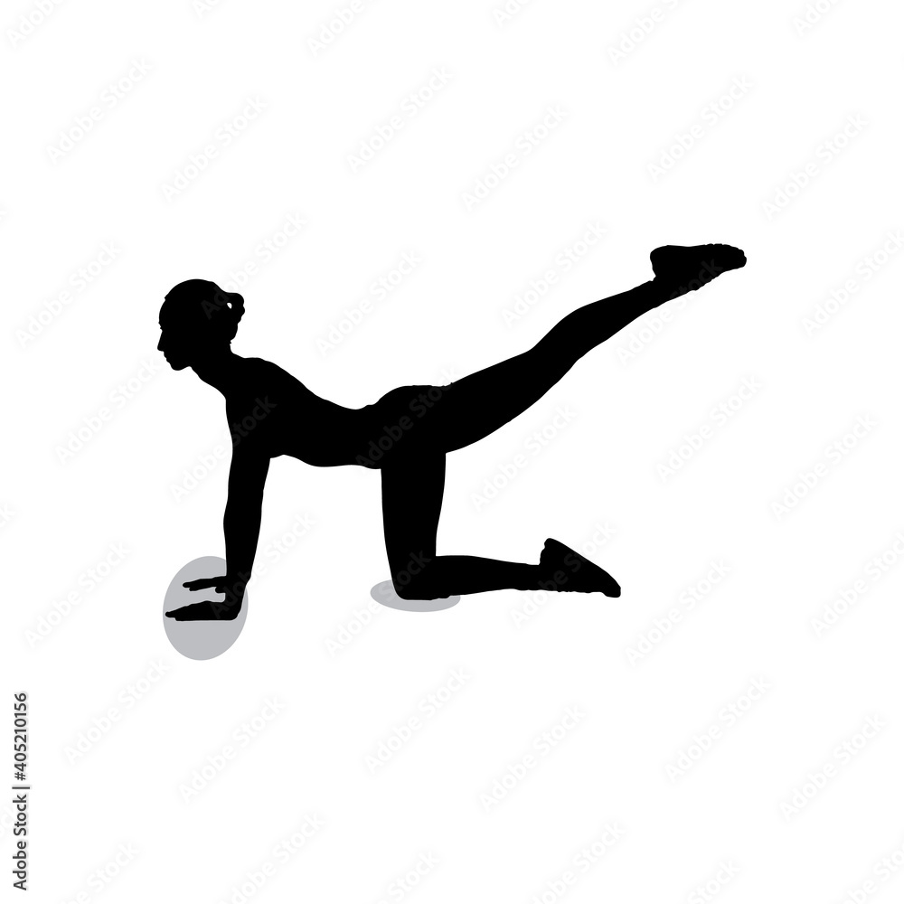 Silhouette of a woman doing gymnastics. Vector illustration. Silhouette of a woman doing gymnastics. Vector illustration.