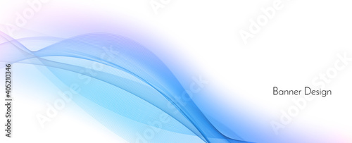 Modern blue motion flowing wave banner background