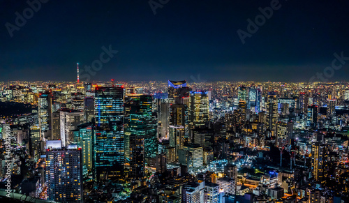 The night view of Tokyo, one of the three largest cities in the world. © 拓也 神崎
