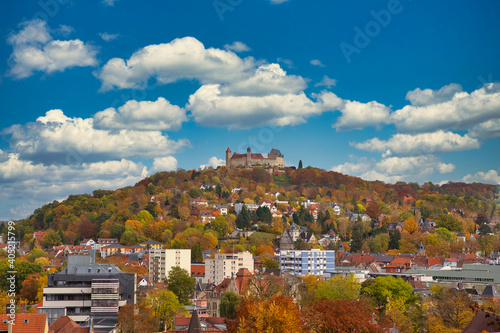 Blick auf Stadt und Veste Coburg in Oberfranken Deutschland