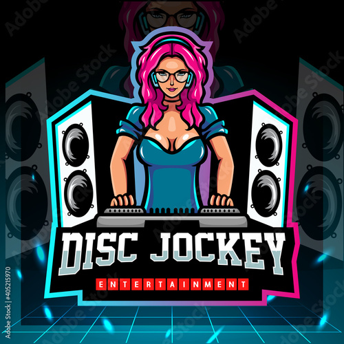 Disc jockey mascot. esport logo design