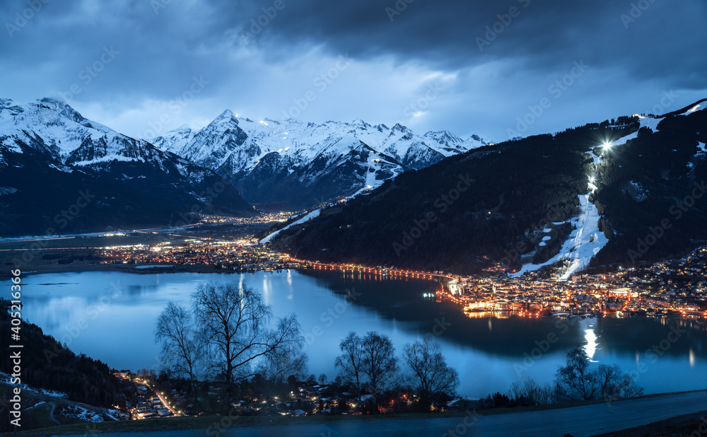 Twilight view of Zell am See, Salzburg Land, Austria