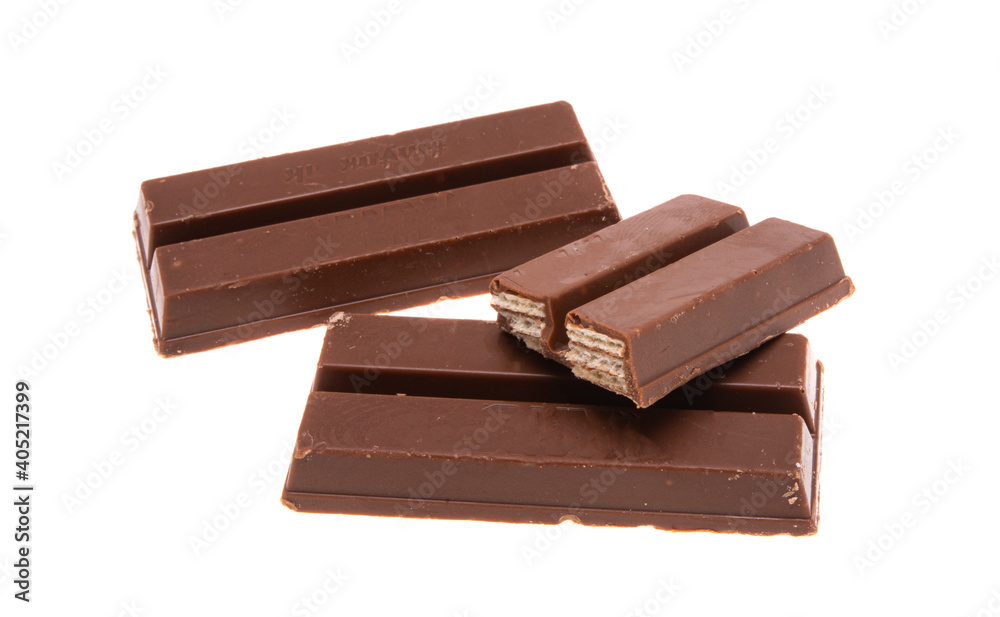 chocolate candy with crispy waffles isolated chocolate candy with crispy waffles isolated