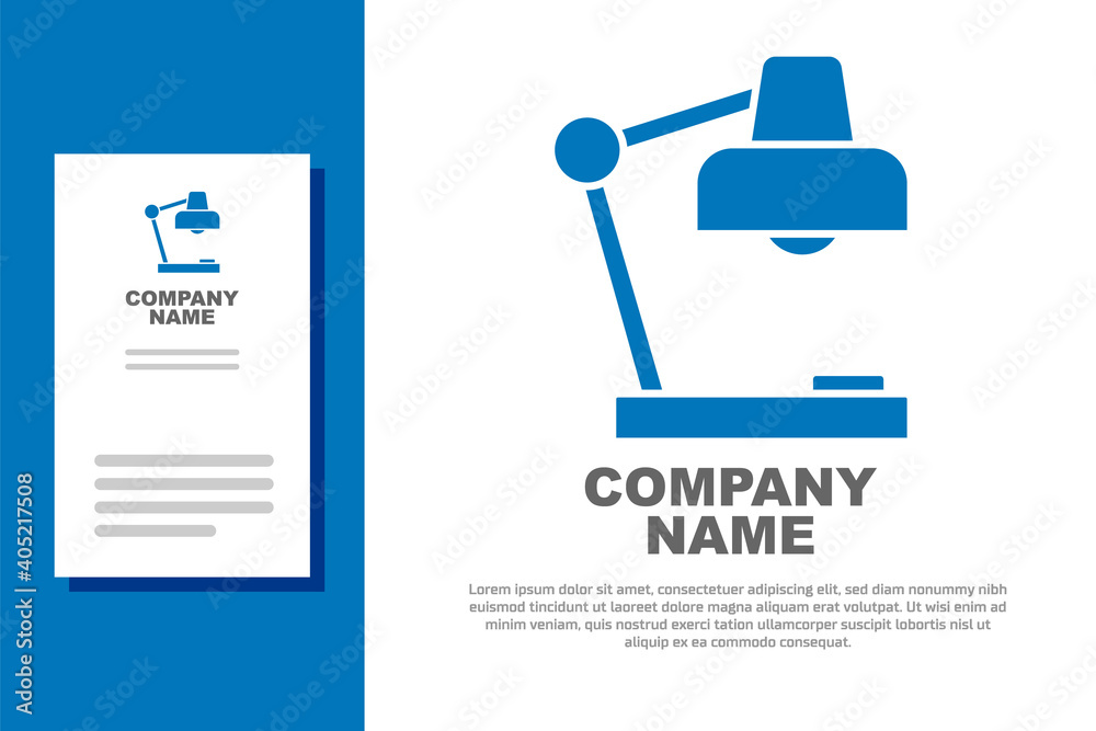 Obraz premium Blue Table lamp icon isolated on white background. Desk lamp. Logo design template element. Vector.