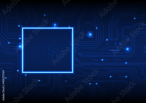 Digital technology blue background concept with technology line light effects, abstract tech, illustration vector for graphic design