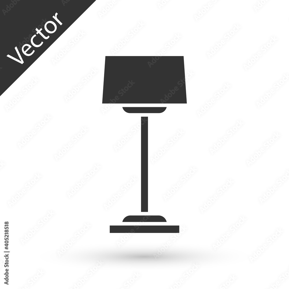 Grey Floor lamp icon isolated on white background. Vector. Grey Floor lamp icon isolated on white background. Vector.