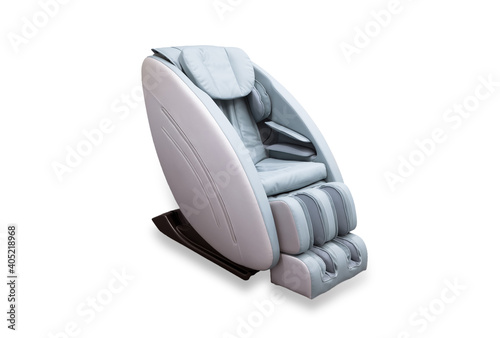 Massage machine chair full body for relaxation, and helps to relieve pain and improve blood circulation. Massage Chair on white background