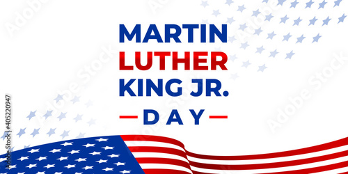 Martin Luther King Day. Vector banner, poster, card for web, social media, networks with text Martin Luther King Jr. Day, I have a dream and his portrait. MLK day illustration.
