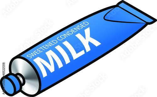 A tube of sweetened condensed milk.