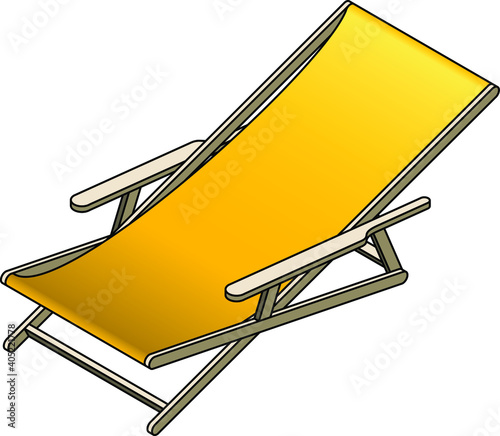 A canvas deck chair. In yellow.