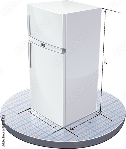 Refrigerator and its dimensions (cutout)