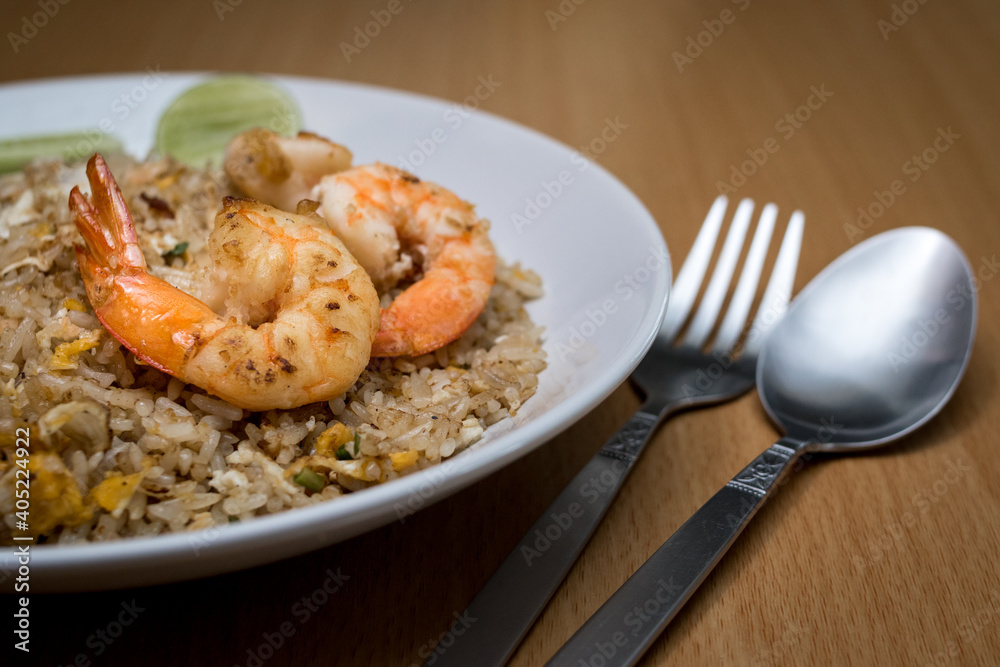Fried rice with shrimps.