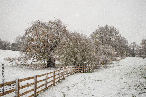 Ely Cherry Hill Park scenery during the heavy snowfall