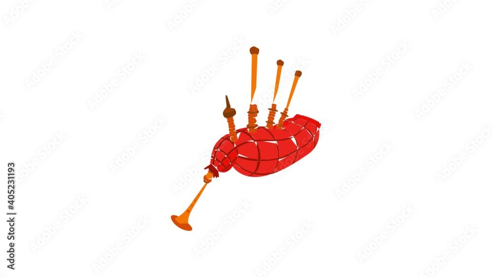 Bagpipes icon animation best object on white background