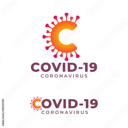 Letter C - Corona virus / Covid 19 logo