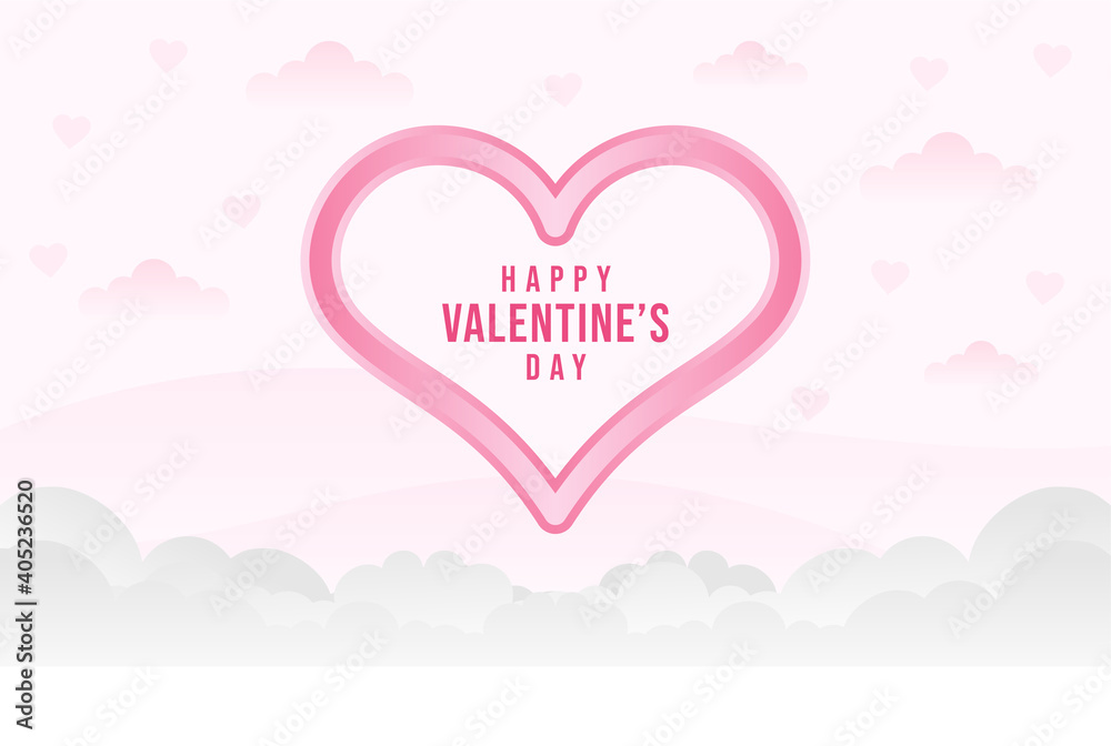happy Valentine's day banner, background template with abstract pink heart concept