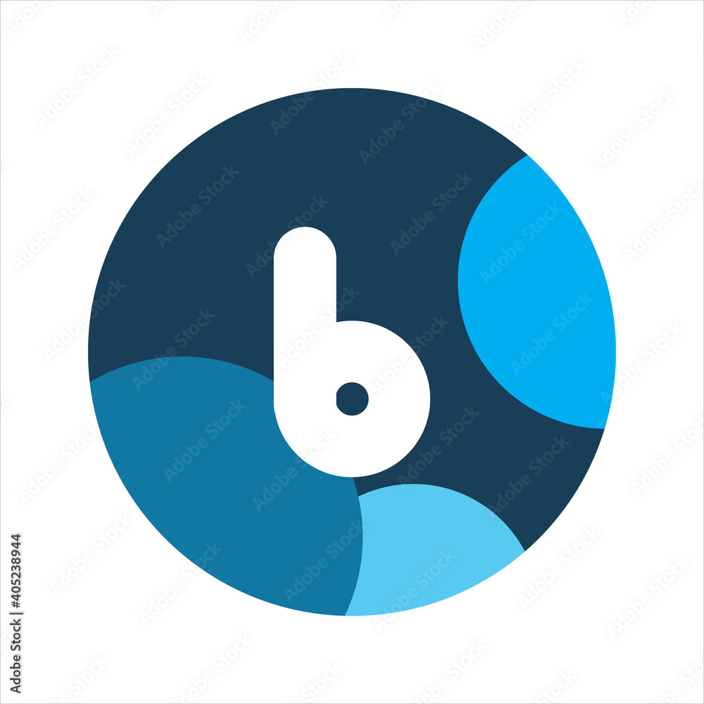blue circle letter b logo design Stock Vector | Adobe Stock