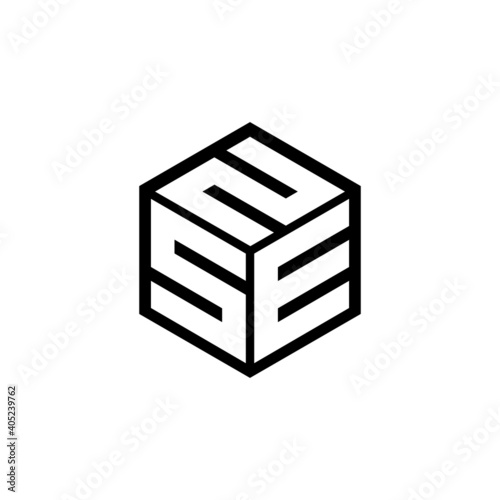 SEN letter logo design with white background in illustrator, cube logo, vector logo, modern alphabet font overlap style. calligraphy designs for logo, Poster, Invitation, etc.	