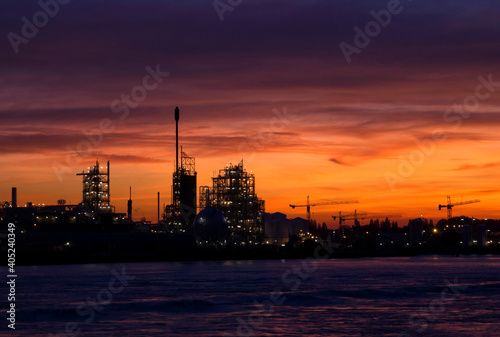 Chemical factory along the river Merwede photo