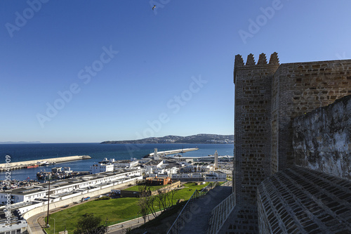 Details of arabic architecture in the old medina of Tangier.Morocco