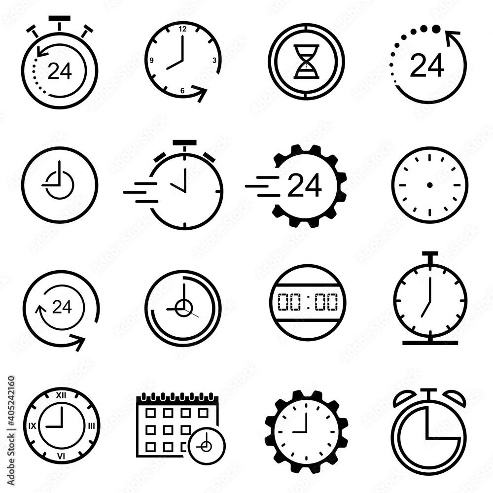time & clock icon set , time icon vector collection time & clock icon set , time icon vector collection