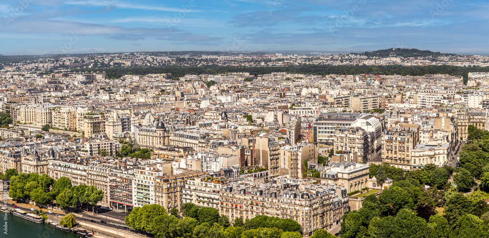 skyline of Paris from Eiffel tower