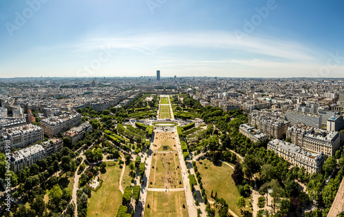 view from Eiffel tower to champ de mars photo