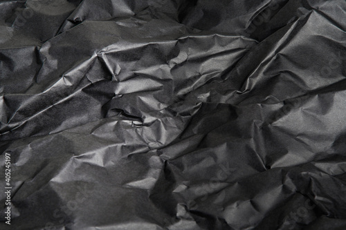 Artfully Crumpled Black Paper Background