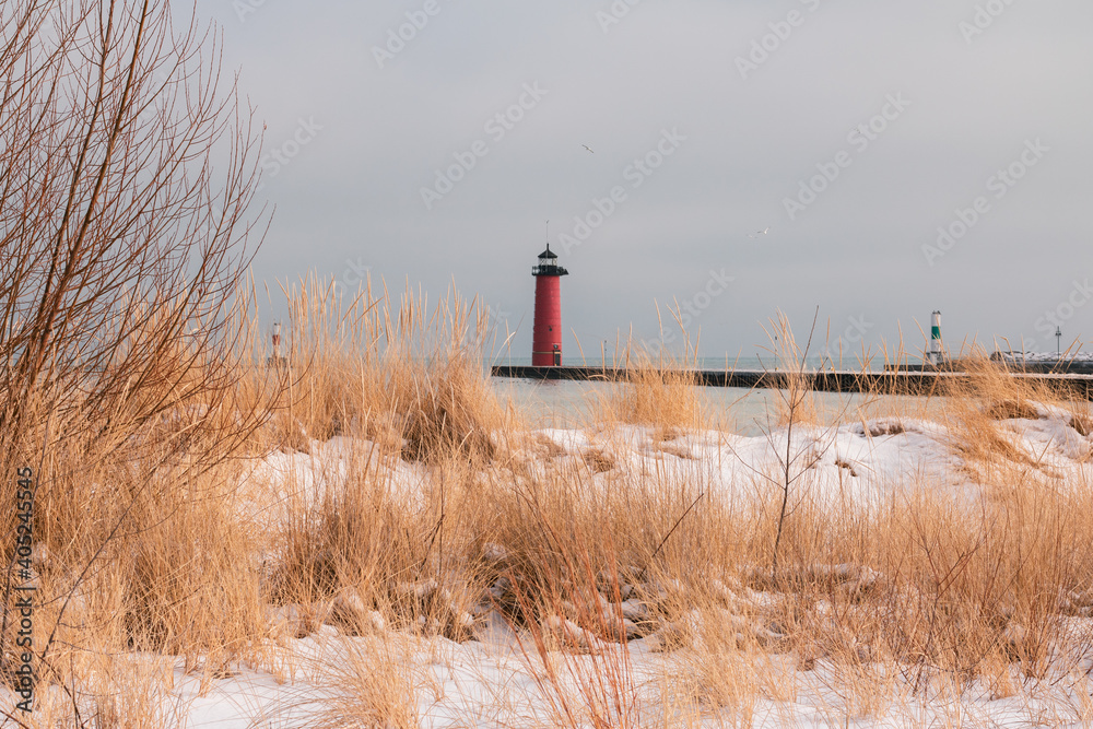 Distant Winter Lighthouse 