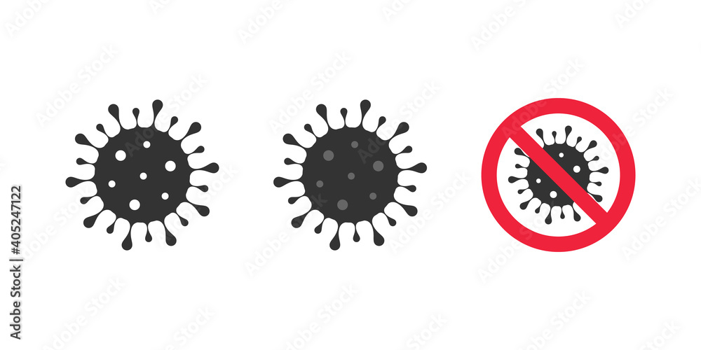 Bacteria cell Icon. Coronavirus icon. Novel bacteria. Dangerous virus sign. Vector illustration Bacteria cell Icon. Coronavirus icon. Novel bacteria. Dangerous virus sign. Vector illustration