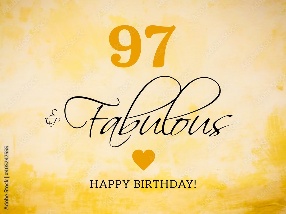 Obraz premium 97th birthday card wishes illustration