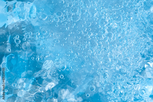 blue water abstract background. water surface with air bubbles background
