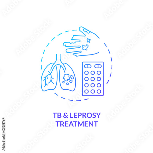 Tuberculosis and leprosy treatment concept icon. Top international health programs. Dangerous diseases treatment process idea thin line illustration. Vector isolated outline RGB color drawing