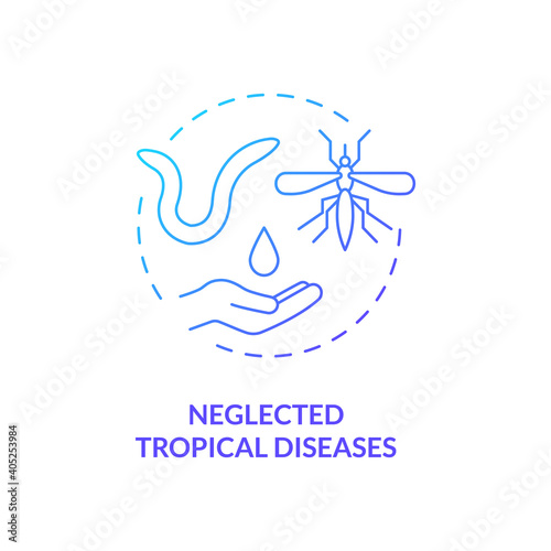 Neglected tropical diseases concept icon. Top international health programs. Dangerous things for body health idea thin line illustration. Vector isolated outline RGB color drawing