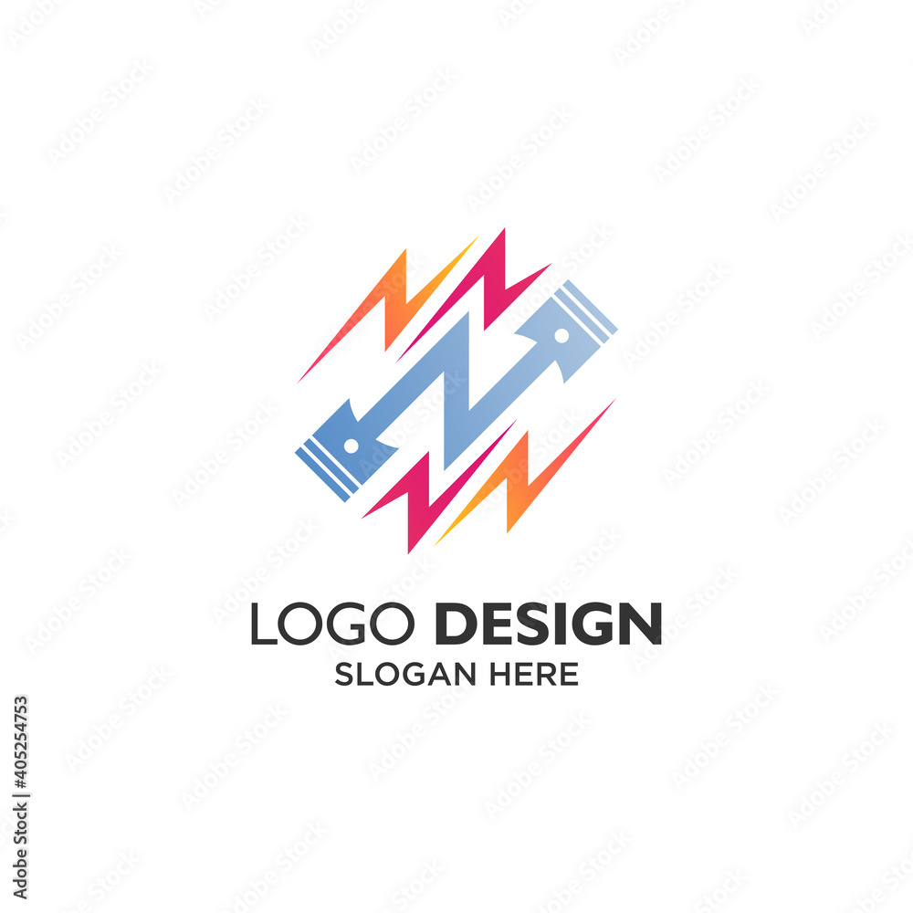 Wrench and thunder for service and automotive logo design
Wrench and thunder for service and automotive logo design