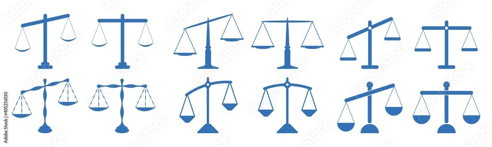 As a set, the scale can be rotated left and right. Scale icon vector sign isolated on white background. The scale symbol makes the template color editable. He measures the justice reports. Law balance As a set, the scale can be rotated left and right. Scale icon vector sign isolated on white background. The scale symbol makes the template color editable. He measures the justice reports. Law balance