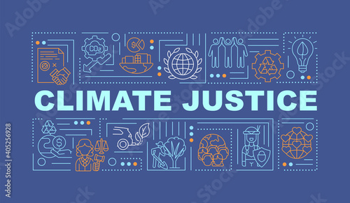 Environmental responsibility concepts banner. Infographics with linear icons on blue background. Climate protection Isolated typography. Climate change. Vector outline RGB color illustration