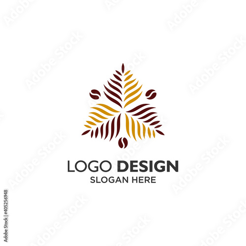Coffee and latte art for cafe and drink logo design 