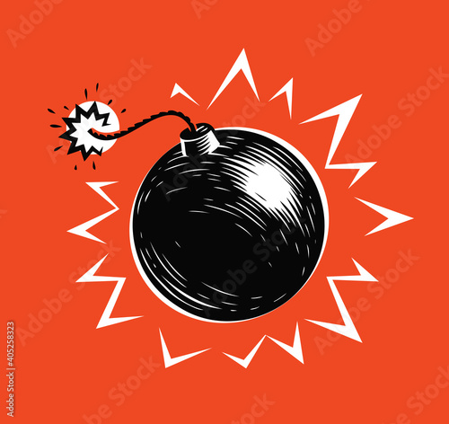 Bomb blast. Explosion, explode symbol vector illustration