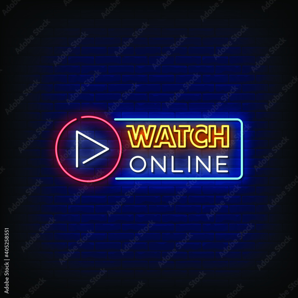 Watch Online Neon Signs Style Text Vector Watch Online Neon Signs Style Text Vector