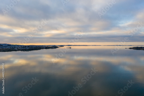 Gothenburg archipelago in winter drone photo