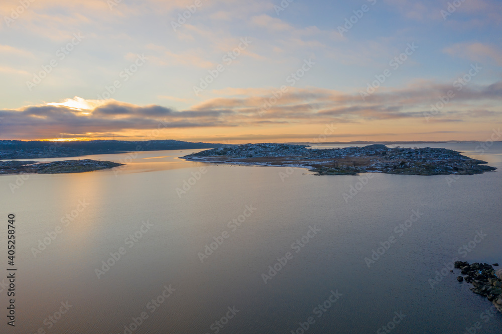 Sunset in Gothenburg drone photo